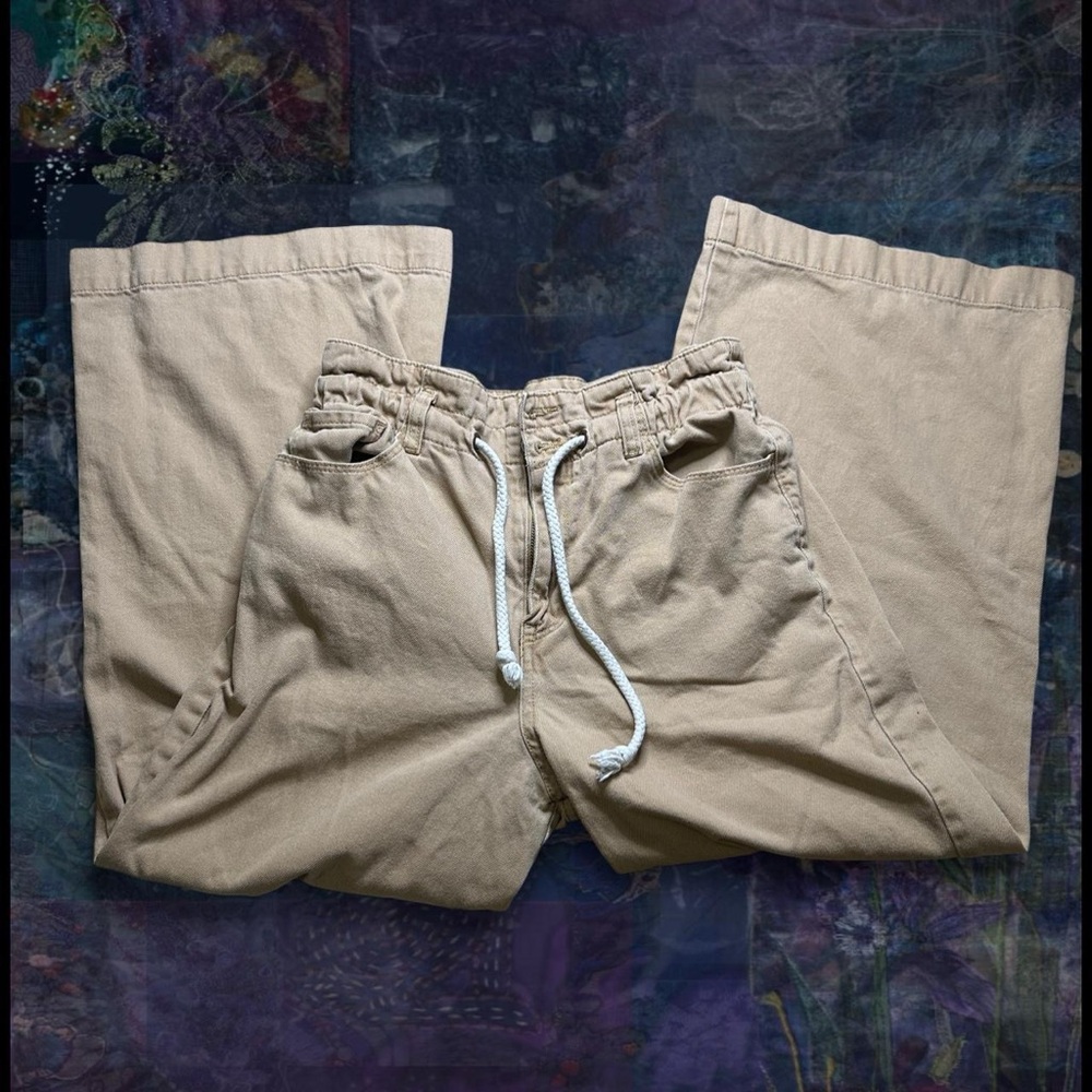 beige kensie jeans flare bottoms